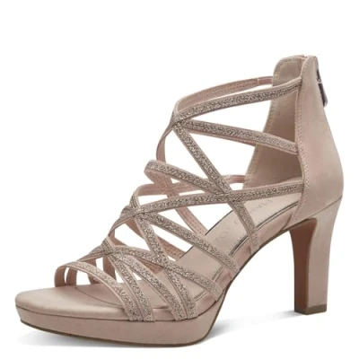 Afbeelding van MARCO TOZZI Heeled Sandal by Guido Maria Kretschmer 2 28373 42 dames, Powder Comb, 38 EU