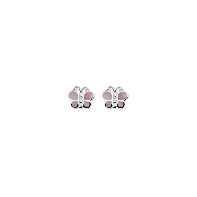 Afbeelding van Oorknoppen Vlinder Zilver Gerhodineerd Glanzend 7 mm x 8
