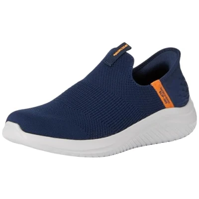 Afbeelding van Skechers Jongens Slip On, Navy Textiel/Oranje Trim, 11 UK, Textiel Oranje 28 EU