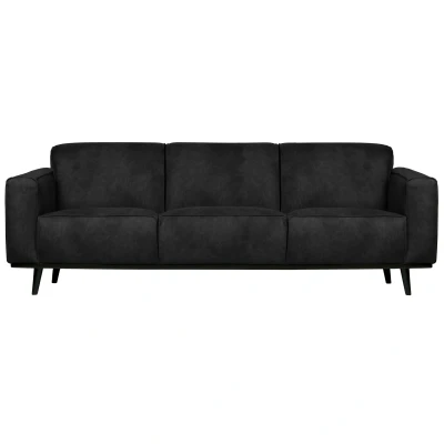 Afbeelding van BePureHome Statement 3 zits 230cm suedine zwart Stof