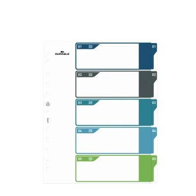Afbeelding van Durable 679327 Register DIN A4+ 1 5 Meerdere kleuren tabbladen