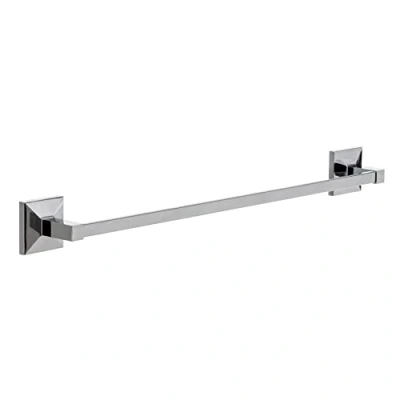 Afbeelding van TATAY Grote handdoekhouder uit de collectie Iconik van roestvrij staal en Zamak, met bevestigingssysteem schroeven of Glu Fix, afmetingen: 6 x 6,5 60 cm