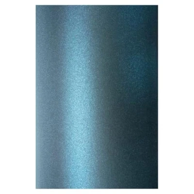 Afbeelding van Netuno 20x knutselkarton parelmoer donkerblauw DIN A4 21 x 29,7 cm 250 g Aster metallic Dark Blue gekleurd glanzend fijn karton voor uitnodigingskaarten