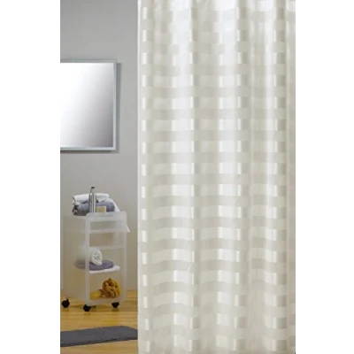 Afbeelding van MSV Cotexsa by Premium Anti schimmel textiel douchegordijn antibacterieel, wasbaar, 100% waterdicht, met 12 douchegordijnringen polyester &quot;Amalfi&quot; crème 180 x 200 cm Made in Spain