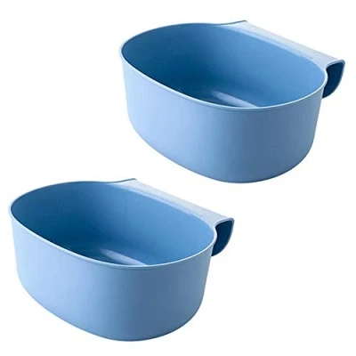 Afbeelding van aanrecht organizer Afvalbakje Gootsteenkast Compostbakje Set 2 stuks blauw op te hangen