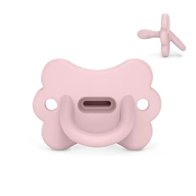Afbeelding van Suavinex, Fopspeen van siliconen, voor baby&#039;s 0 tot 6 maanden, fysiologische Sx Pro, zeer zacht en flexibel, ideaal om te slapen, kleur Essence Butterfly, roze