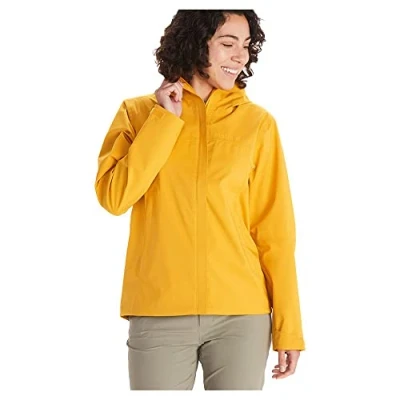 Afbeelding van Marmot Wm&#039;s PreCip Eco Pro Jacket, Waterdicht regenjack, winddichte regenjas, ademend; opvouwbaar hardshell windjack, ideaal voor wandel en trektochten, Dames, Golden Sun, M