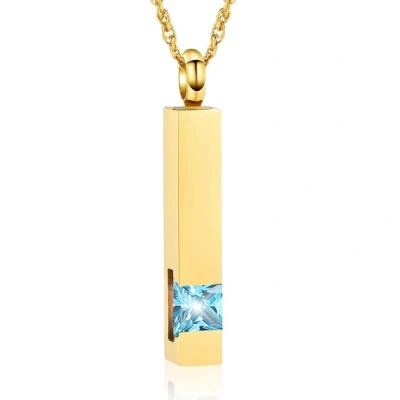 Afbeelding van Luxe Ashanger Met Ketting Assieraad Goudkleurig Aqua Steen As Gedenksieraad Urn Incl. vuller