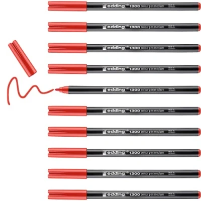 Afbeelding van 10x Fineliner edding 1300 rood 2mm