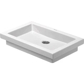 Afbeelding van Duravit 2nd floor opbouwwastafel zonder overloop kraanvlak 58x41.5cm m. WG wit Tijdloze uitstraling