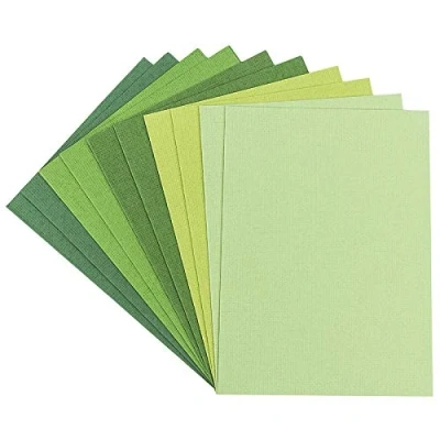 Afbeelding van Ideen mit Herz Wenskaartenset, 10 gekleurde kaarten &amp; witte enveloppen, elegante linnen look, kleurrijk, ideaal voor liefde, felicitaties verjaardag, bruiloft, enz. (groentinten, DIN B6, 16,5