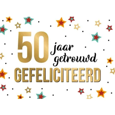 Afbeelding van Wenskaart Daisy 50 jaar getrouwd gefeliciteerd