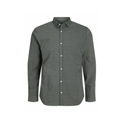 Afbeelding van JACK &amp; JONES PREMIUM slim fit overhemd JPRBLABLACKPOOL met all over print grijs