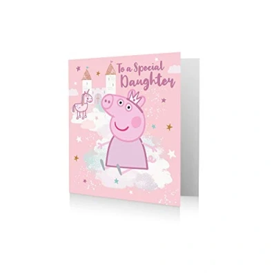 Afbeelding van Danilo Promotions LTD dochter verjaardagskaart, Peppa Pig verjaardagskaart Pig, gelukkige dochter, 7 x 6