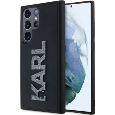 Afbeelding van Karl Lagerfeld 3D Glitter Back Case Geschikt voor Samsung Galaxy S23 Ultra (S918) Zwart