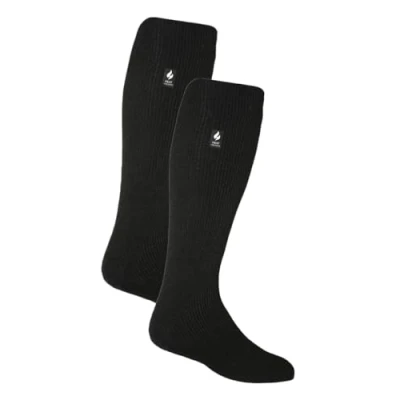 Afbeelding van HEAT HOLDERS 2 Pack Heren Knie Hoge Thermische Sokken Warme Gezellige Lange voor Winter, Zwart, 40 45 EU