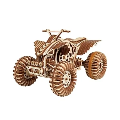 Afbeelding van Wood Trick Cross Quad Bike 3D houten puzzel om te bouwen voor volwassenen en kinderen, loopt tot 9 m, modelbouwsets van hout volwassenen, modelsets
