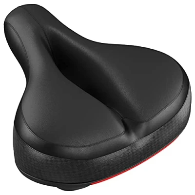 Afbeelding van WELLGRO Breed fietszadel, stadsfietszadel, ergonomisch 25 x 20 12 cm (l b h), gevoerd, traagschuim, kleur naar keuze, kleur: zwart