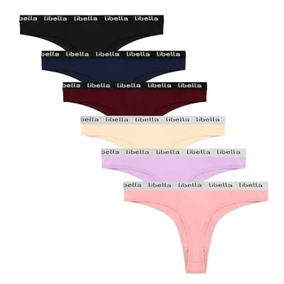 Afbeelding van Libella Set van 6 string voor dames, katoen, levendige kleuren, sexy tangas, 3207, Veelkleurig 9, XL