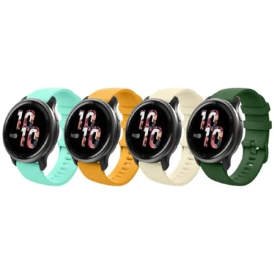 Afbeelding van MoKo 4 Pack Straps Compatible with Garmin Vivoactive 4S/Venu 3S/Venu 2S/Forerunner 265S/255S/255S Music/Vivomove 3S, 18mm Soft Silicone Replacement Watch Band Sport Wristband, Multi Color B