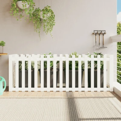 Afbeelding van Plantenbak verhoogd hekontwerp 200x50x70 cm grenenhout wit