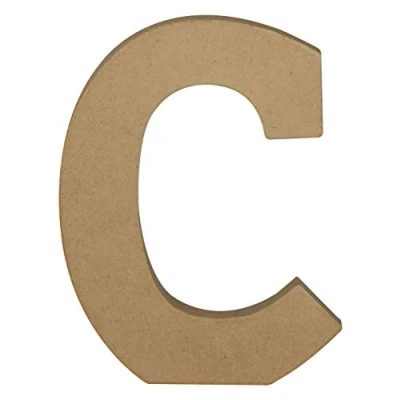 Afbeelding van Décopatch AC854C Een standaard van bruin papier maché 15 x 2,5 20 cm, letter C