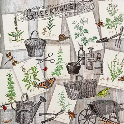 Afbeelding van 20 servetten teelt van kruiden tuin tafeldecoratie decoupage servettechniek 33 x cm