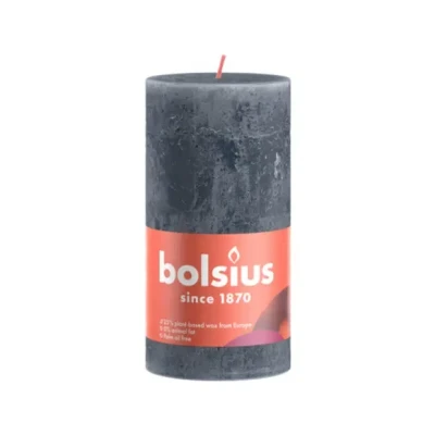 Afbeelding van Rustiek stompkaars shine 130 x 68 mm Slate blue kaars Bolsius