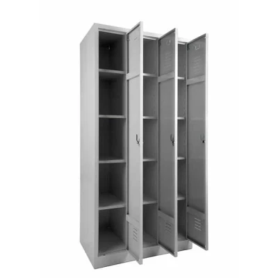 Afbeelding van Garderobekast voorzien van legborden in alle kolommen Aantal deuren 3 12 Breedte 89CM Hoogte 180CM Kleur frame Wit (RAL9010) Soort