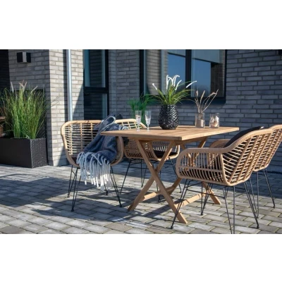 Afbeelding van House Nordic Eettafel Oviedo Teakhout 120cm