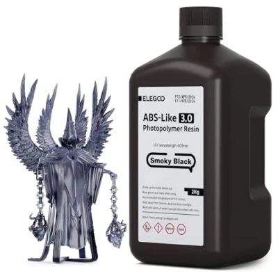 Afbeelding van ELEGOO ABS Like 3.0 3D printerhars, rookzwart, 2000 g, 405 nm, uv hardende printerhars met hoge treksterkte en buigvastheid voor MSLA/LCD/DLP printer