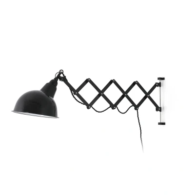 Afbeelding van Faro Lighting Ras 1 Light Indoor Uitschuifbare Wandlamp Zwart, E27