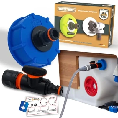 Afbeelding van MaJoCompTec® WATERTWIN Waterreservoir vuladapter voor camper, caravan, wateraansluiting accessoires, met snelkoppeling (basis + controlset, adapter tankdeksel IG60 grove schroefdraad)