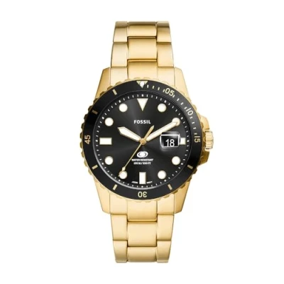 Afbeelding van Fossil FS6035 Blue horloge herenhorloge Goudkleur