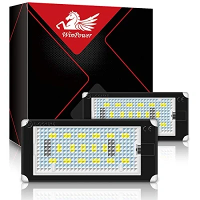 Afbeelding van WinPower Foutloos LED Kentekenplaatverlichting Montage Lampen 6000K Koel Witte Lamp E46 (2 Deuren) 1998 2003, 1 Paar