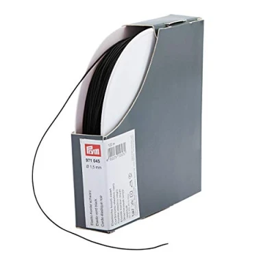Afbeelding van Prym Cordoncino Elastico, Colore: Nero, 55% ED 45% PES, Ø 1,5 mm 100 m