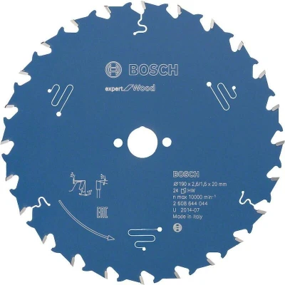 Afbeelding van Bosch Accessoires Cirkelzaagblad expert for Wood 190x20x2.6/1.6x24 T 2608644044