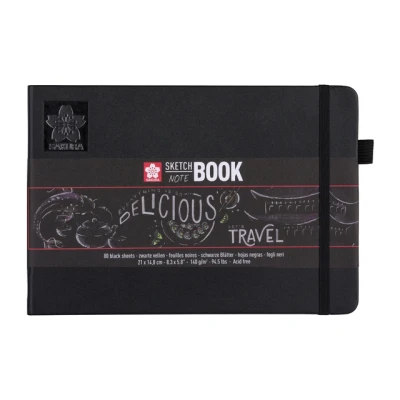 Afbeelding van Schets notitieboek Sakura A5 140gr 80vel zwart