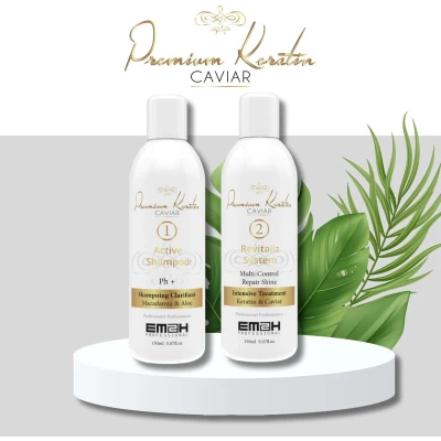 Afbeelding van Premium Keratin Caviar Braziliaanse keratinebehandeling kit 2 x 150 ml