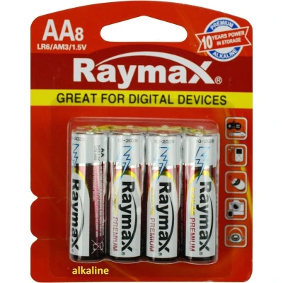Afbeelding van Raymax AA Batterijen LR06 Alkaline 8 stuks
