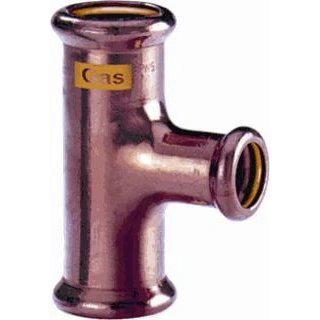 Afbeelding van VSH XPress koperen perskoppeling T stuk 22 x 15 (gas)