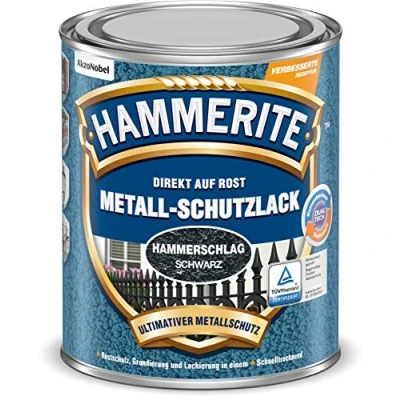 Afbeelding van Hammerite metaallak hamerslag zwart 0.75 L