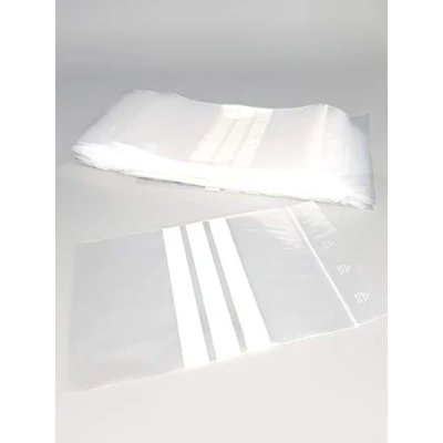 Afbeelding van Zak met ritssluiting, 3 witte strepen, 100 stuks, 50 micron (100 mm x 150 mm)