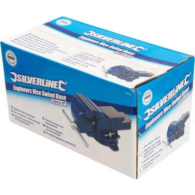 Afbeelding van Silverline Draaiende ingenieurs bankschroef, 100 mm Kaak capaciteit: 160 mm, 16 kg