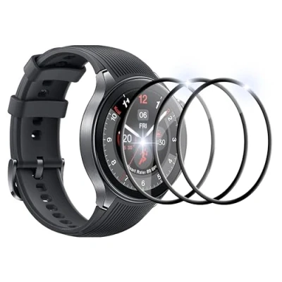 Afbeelding van Displaybeschermfolie van gehard glas voor Oneplus Watch 2/Oppo X, krasbestendig, luchtbelvrij, 9H hardheid, HD, transparant, 3 stuks