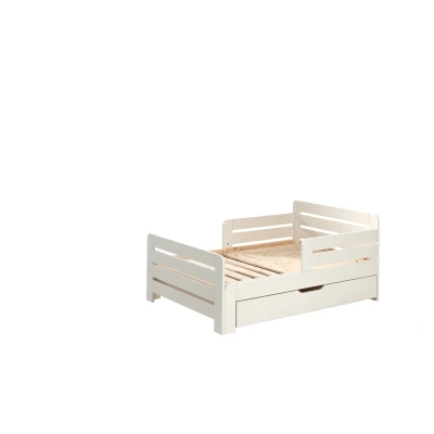 Afbeelding van Deze combinatie in wit uit de JUMPER collectie bestaat een doorgroeibed met bijhorende lade.