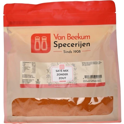 Afbeelding van Van Beekum Specerijen Saté Mix Zonder Zout 1 kilo (hersluitbare stazak)