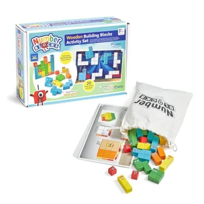 Afbeelding van Learning Resources Numberblocks Houten Bouwblokken Activiteitenset Educatief Stapelspel &amp; Kleurensorteerblokjes voor Kleuters Thuis, School Kinderopvang Leeftijd 3+ Jaar