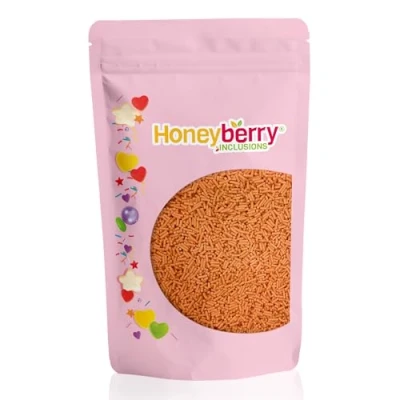 Afbeelding van Natuurlijke Eetbare Kleurrijke Strooisels 200g Cakedecoratie en Suikerstrooisels Perfect voor Bakken, Taarten, Cupcakes, Koekjes Desserts Geproduceerd in de EU (Oranje Vermicelli)