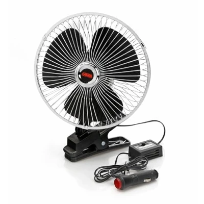 Afbeelding van Ventilator chroom met clip 24 V lamp